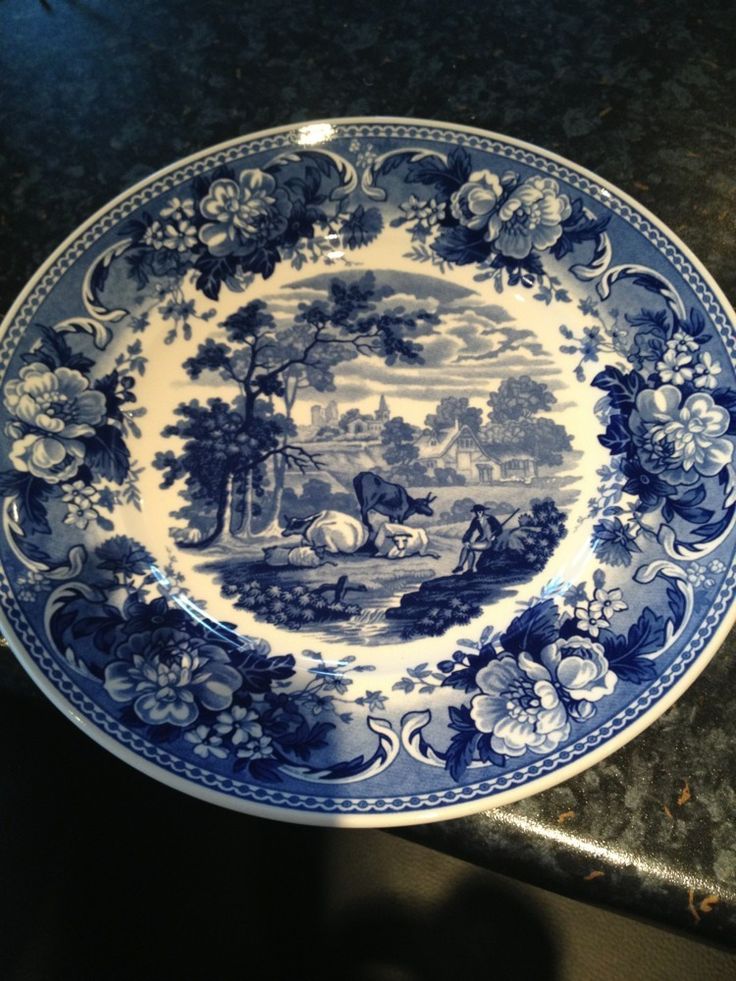 Wedgewood Blue Plates. Wedgwood Hibiscus Dinner Plate, 10.75", White