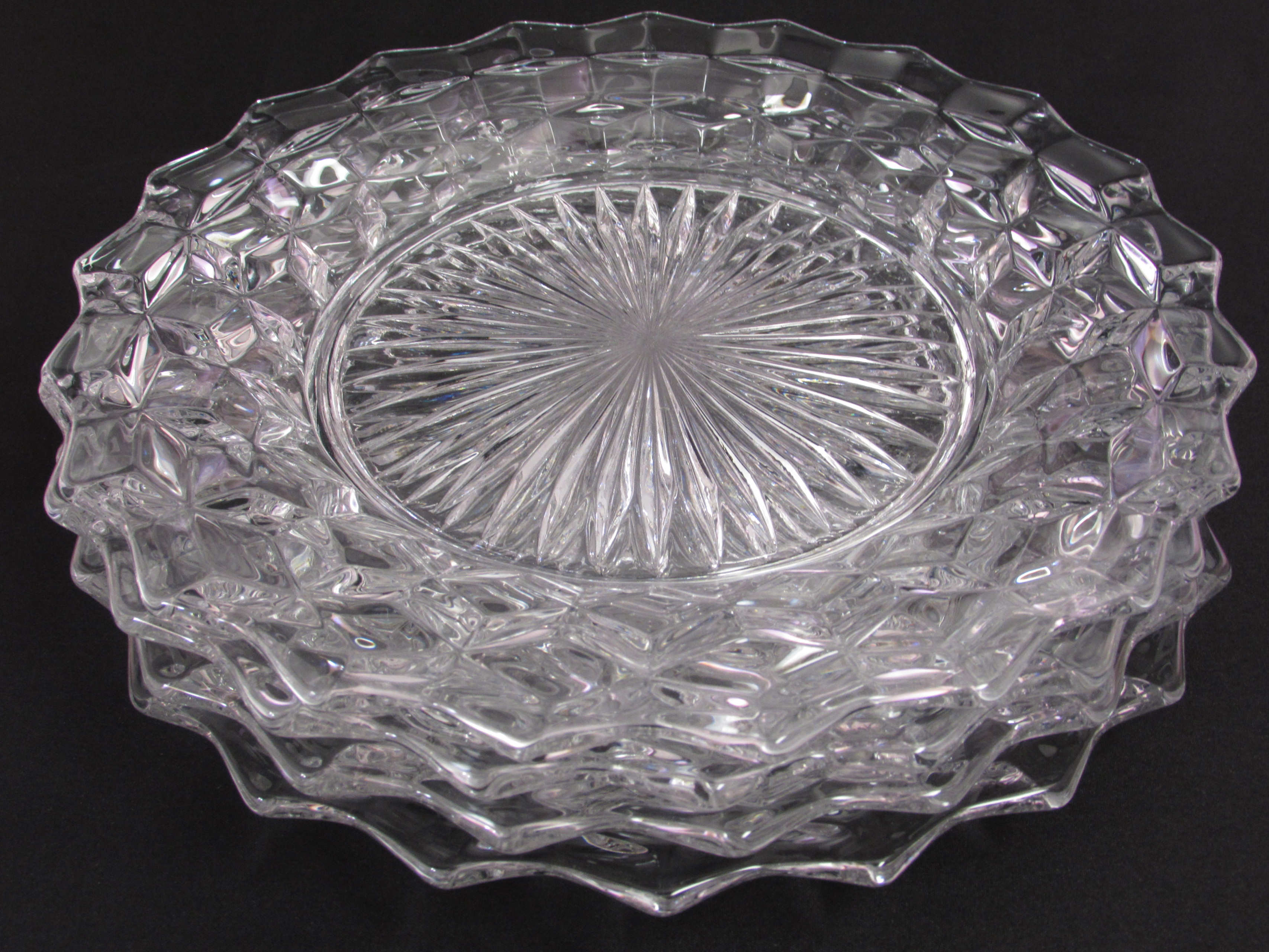 Fostoria Plates. American by Fostoria, Glass Dinner Plate, Clear.