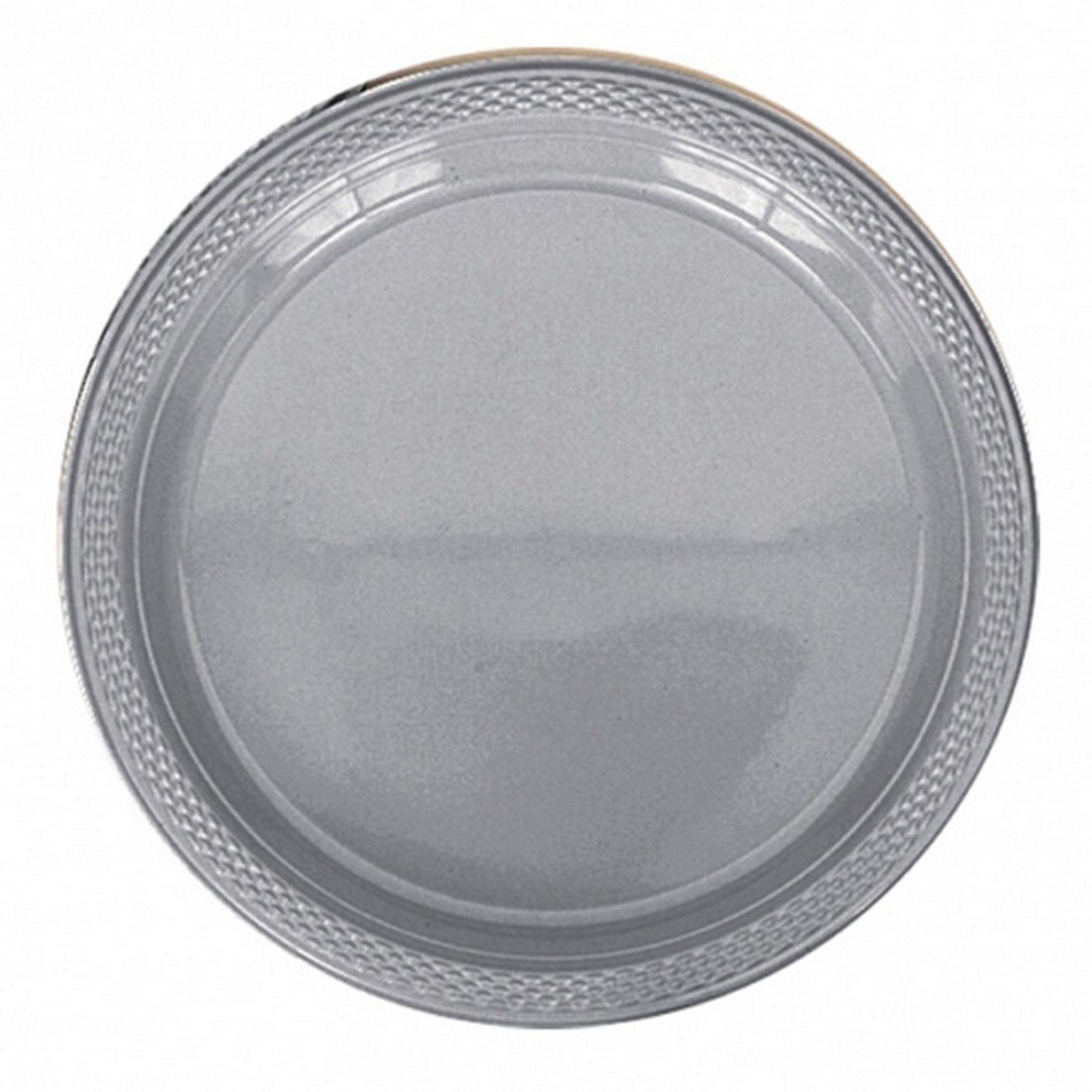 Amscan Plates. Big Party Pack Frosty White Plastic Plates 