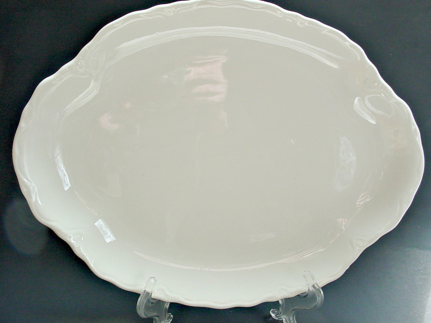 Oblong Dinner Plates. Flexzion Porcelain Serving Platter, Rectangular ...