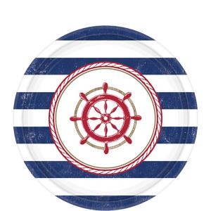 Nautical Plastic Plates. Amscan Anchor's Aweigh Nautical Party Melamine ...