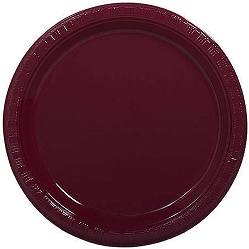 Burgundy Plastic Plates. Exquisite 9 Inch Burgundy Plastic Plates - 50 Count - Round Burgundy 