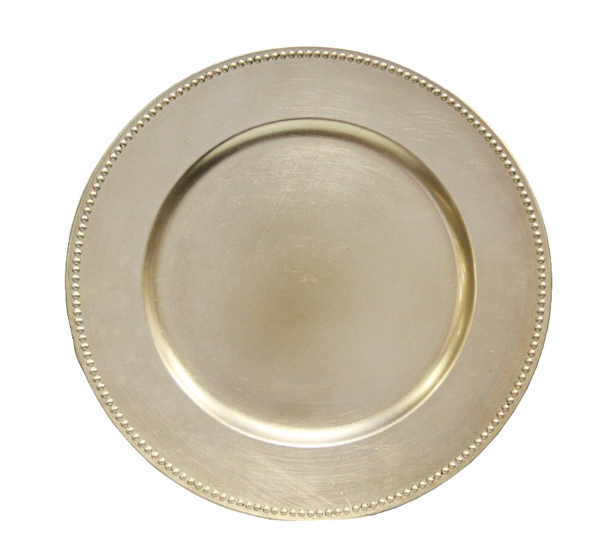 Champagne Charger Plates. WELMATCH Champagne Plastic Beaded Charger ...