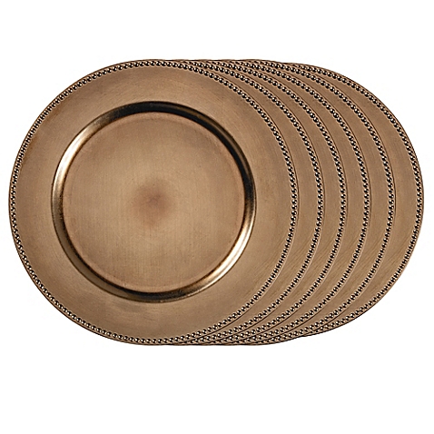 Bronze Charger Plates. SARO LIFESTYLE Charger Plates with Classic ...